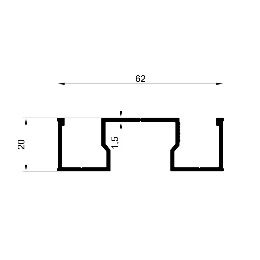 Frame Adapter for Fixed 20&times;62.6 mm